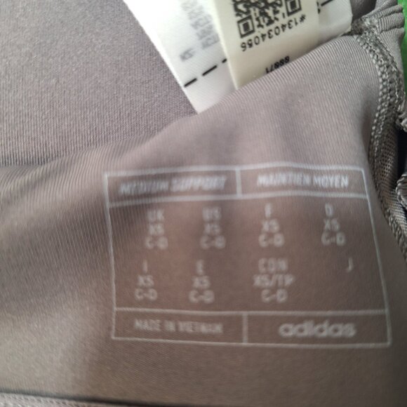 adidas Women’s Powerimpact Training Medium Support Sports Bra Charcoal Sz XS C/D - Picture 9 of 16